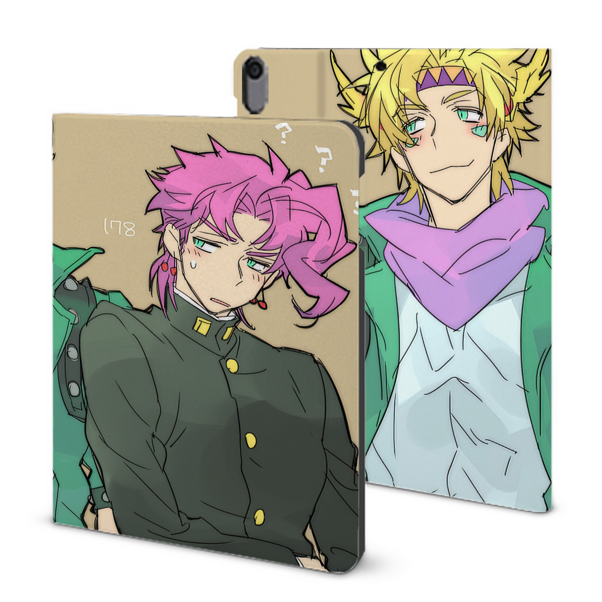 （画像用） ジョジョの奇妙な冒険 JoJo's Bizarre Adventure IPad ケース ブック型 PUレザー TPU 耐衝撃 軽量 薄型 ペン収納なし 全面保護 IPad 各モデル対応
